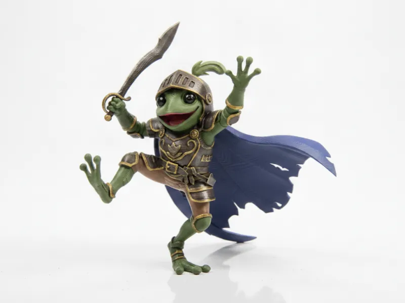 Frog Warrior Figurine Fantasy Animal 3D Printable