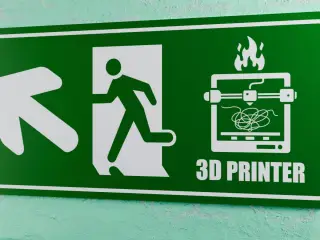 3D Printer Emergency Sign - Left Arrow Up-Left
