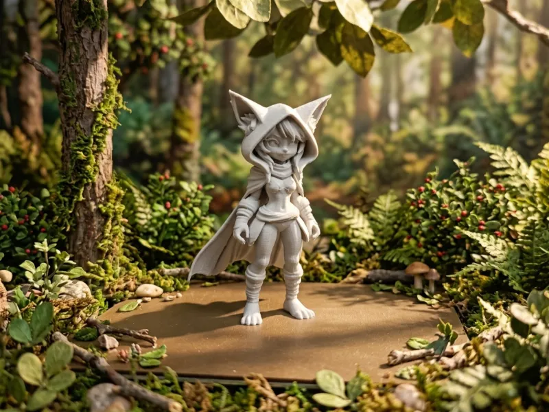 Ragazza Volpe Anime con Mantello - Assassina Chibi