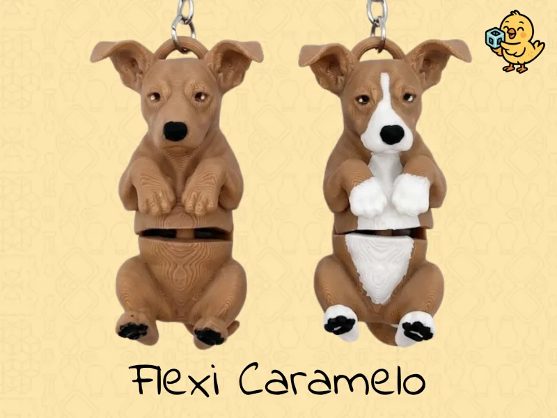 Caramelo Dog Keychain – Articulated Flexi Cute Dog Toy