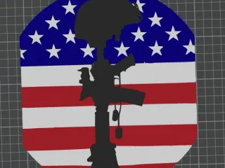 Battlefield Cross with flag