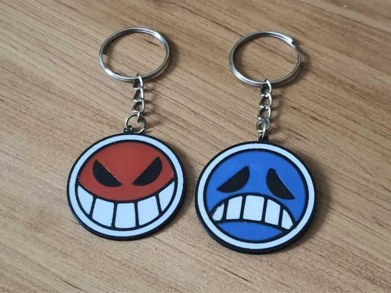 Happy and Sad keychain