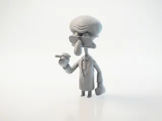 Smoking Squidward Figurine Cartoon 3D Printable
