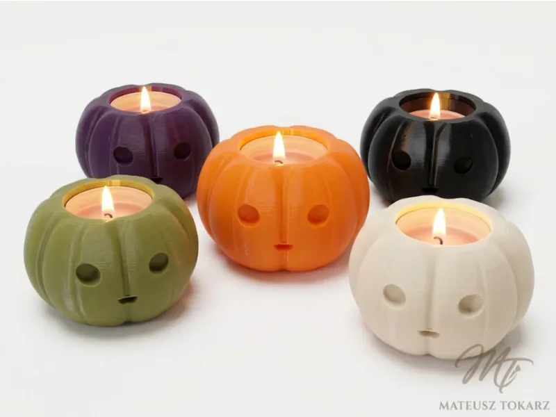 Suporte para Vela Tealight de Abóbora de Halloween | Sem Suportes