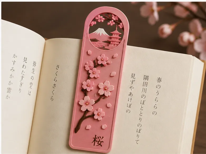 Japanese cherry-blossom bookmark