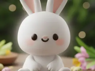 Easter bunny keychain