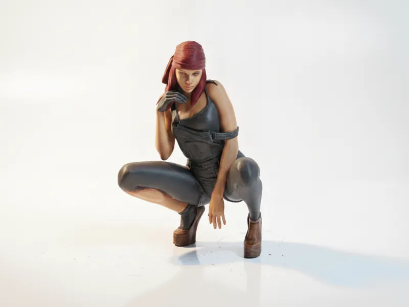 Squatting Female Figurine 3D Printable
