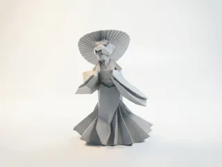 Geo Geisha Figurine Japanese Art 3D Printable