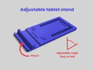 Tablet stand with adjustable angle