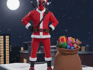Deadpool Santa lowpoly