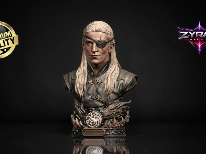 Buste d'Aemond Targaryen STL Sculpture La Maison du Dragon Coll