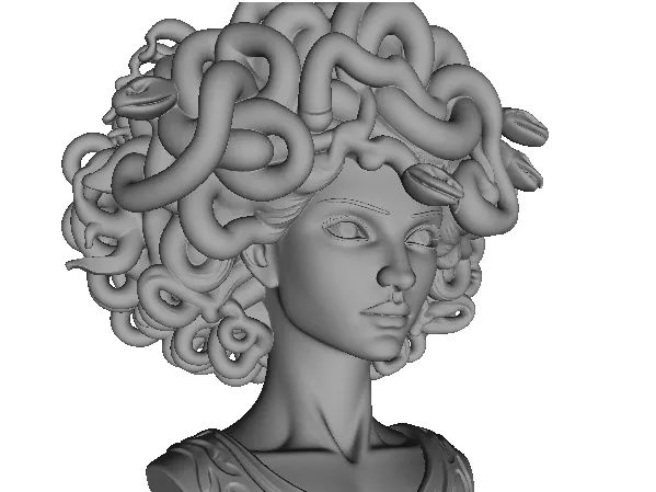 4596 Medusa Gorgon Head 3D Model  art horror STL  DND  ARTE