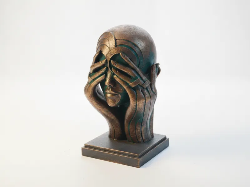 Скульптура с закрытым лицом в стиле абстрактного искусства, модель для 3D-печати