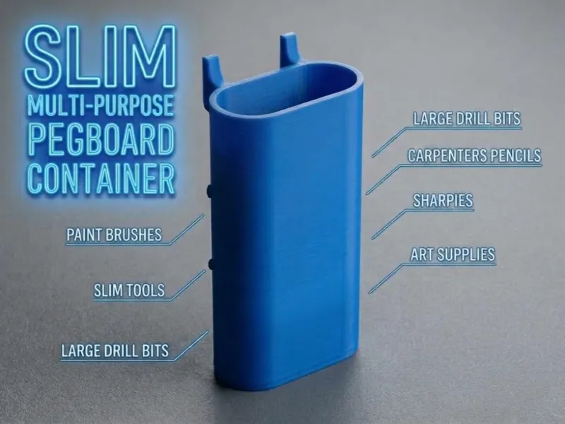 Contenitore multipuso slim per pannello forato - Singolo vano più grande