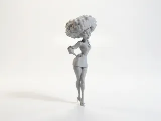 Natural Black Girl Figurine Female Figure 3D Printable