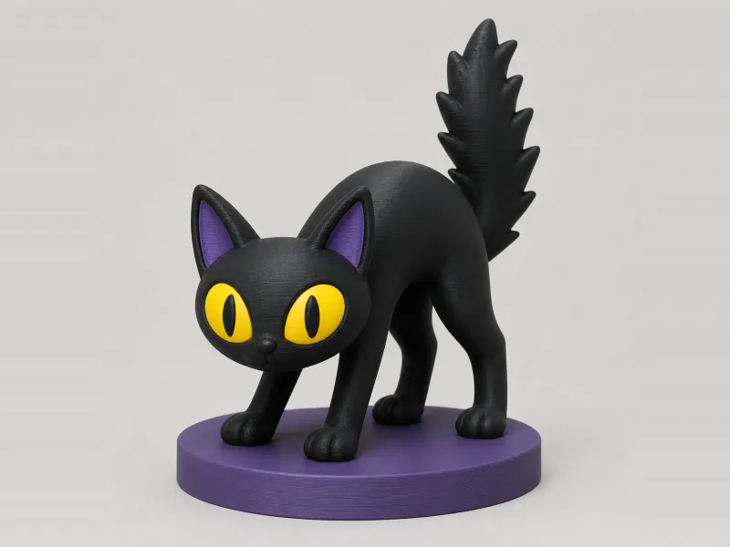 Black Cat Arched - Halloween Scaredy Cat Figurine