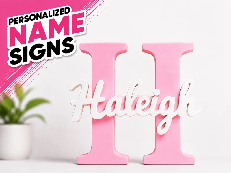 Placa de Nome 3D - Haleigh