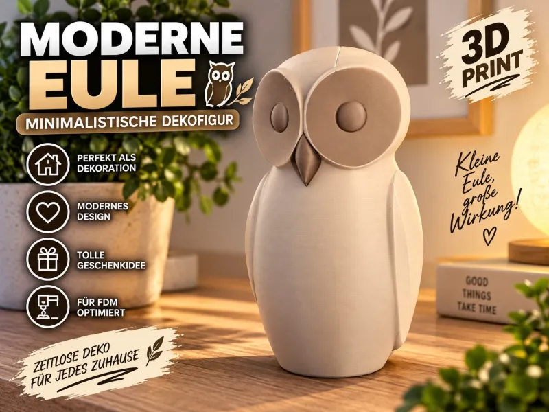 Moderne Eule – Minimalistische Dekofigur 🦉