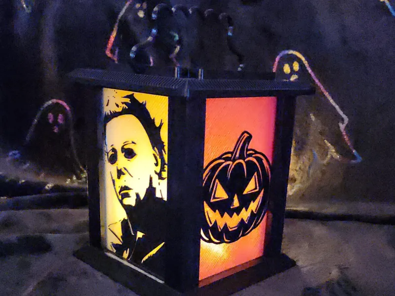 Halloween Lantern with interchangeable side panels available