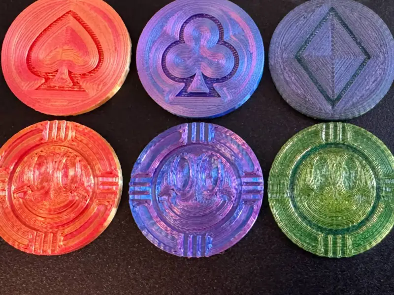 Jetons de poker Carreaux Cœurs Trèfles Piques
