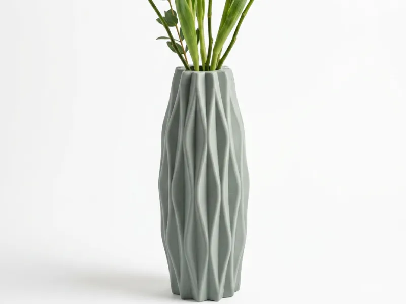 Geometric Ribbed Vase | Modern Sculptural Home Decor