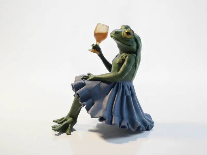 Elegant Frog Wine Glass Figurine Animal 3D Printable