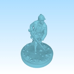 WW1 French soldier Corps Franc Commando Chauchat MG