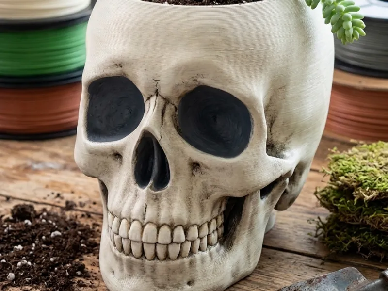 Realistic Skull Planter & Succulent Pot