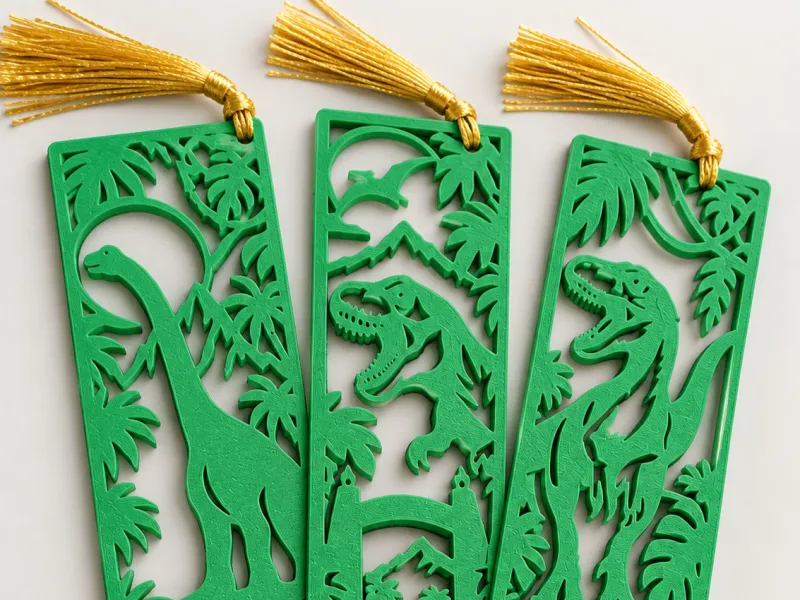 Jurassic Jungle Bookmark Set – 3 Dinosaur Designs | FDM