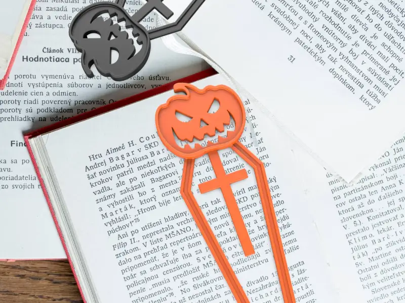 Segnalibro Zucca di Halloween, File 3D STL Segnalibro Carino