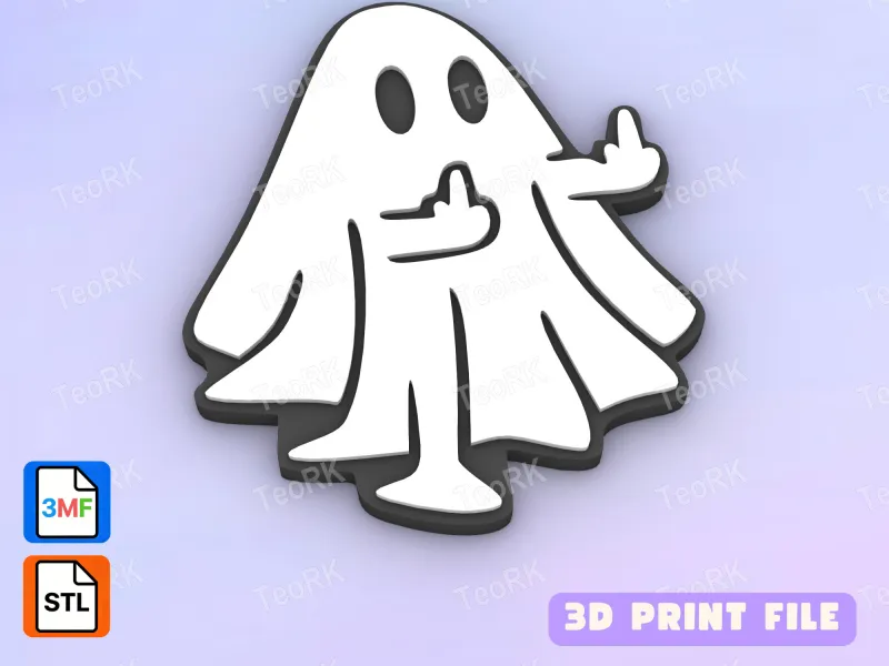Badge Reel Topper Flat Back ghost halloween fuck