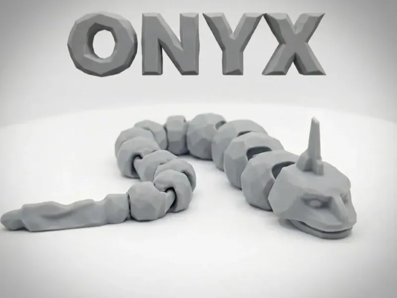 Articulated Onix Flexy Rock Pokemon Print in place