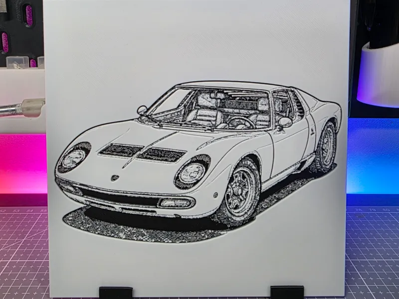 Lamborghini Miura - Hueforge - 3 Renk