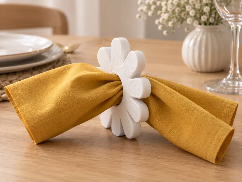 Anel de Guardanapo de Margarida – Decoração Elegante para Mesa Impressa em 3D
