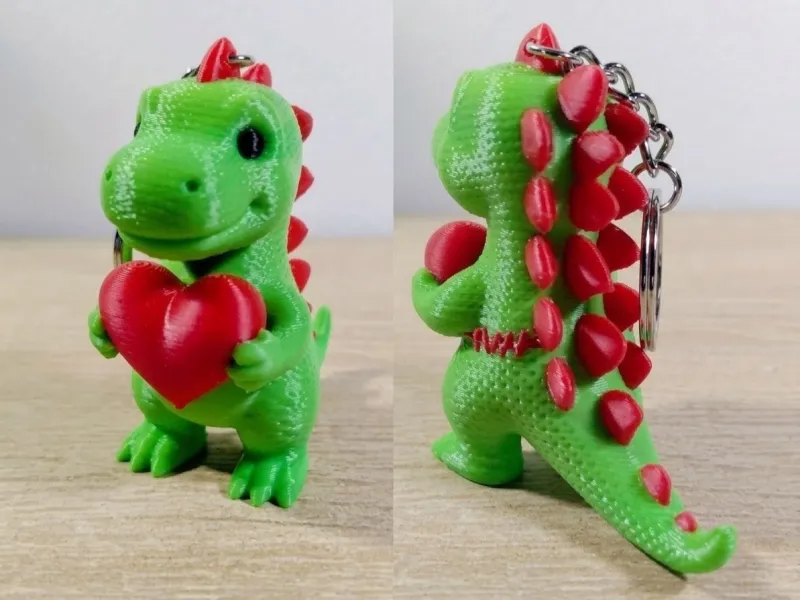 Knitted Stitched Dinosaur with Heart