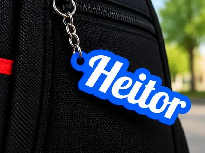 Porta-Chaves Personalizado Nome Heitor Chaveiro 3D