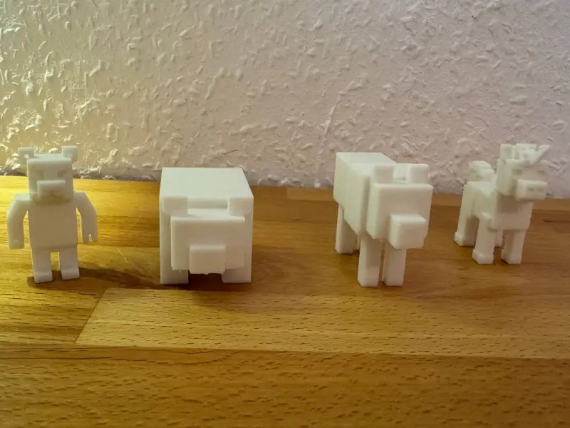 Tiere im Minecraft Style
