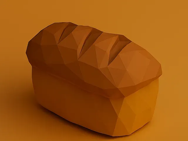 Low Poly Thanksgiving Bread Loaf 3D Model