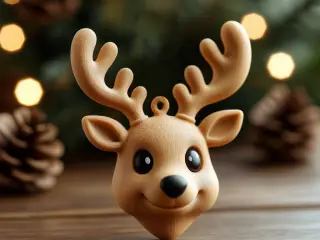 Reindeer Head Ornament & Keychain