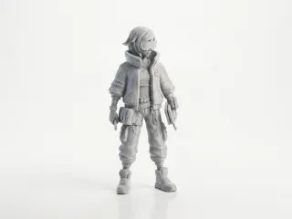 Tech Girl Figurine Female Character 3D Printable