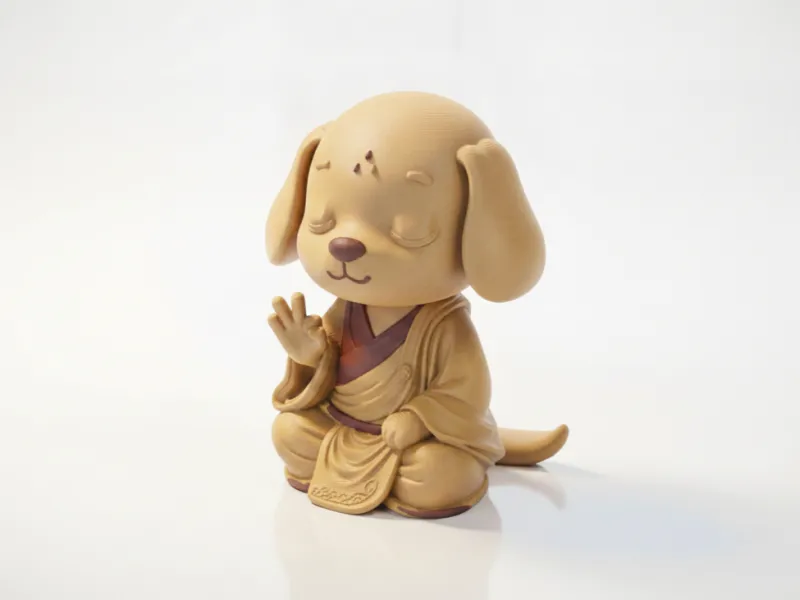 Figurine de méditation Bouddha Chien Zen imprimable en 3D