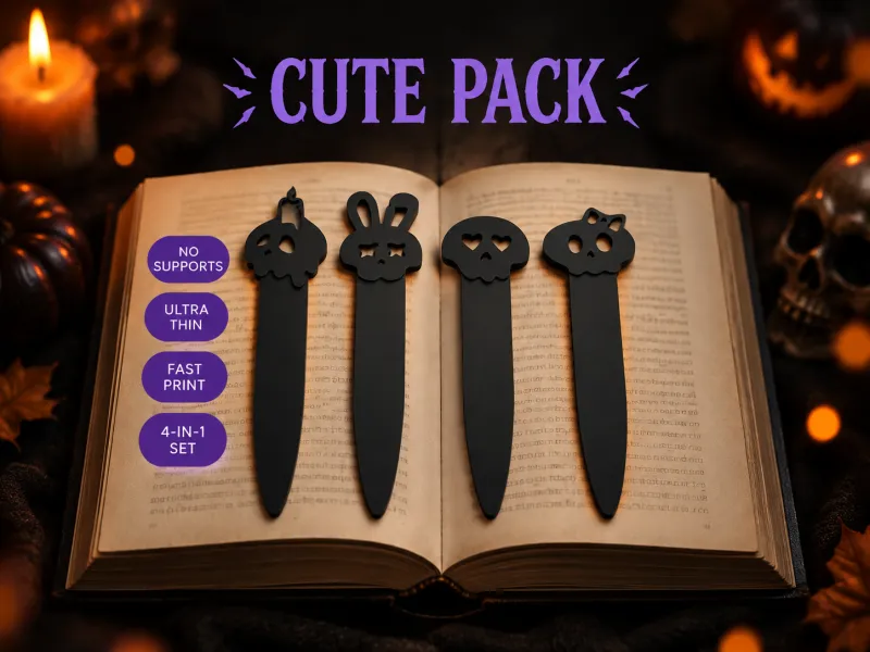 Cute & Creepy Bookmark Pack - 4-in-1 Spooky Halloween Vol. 3