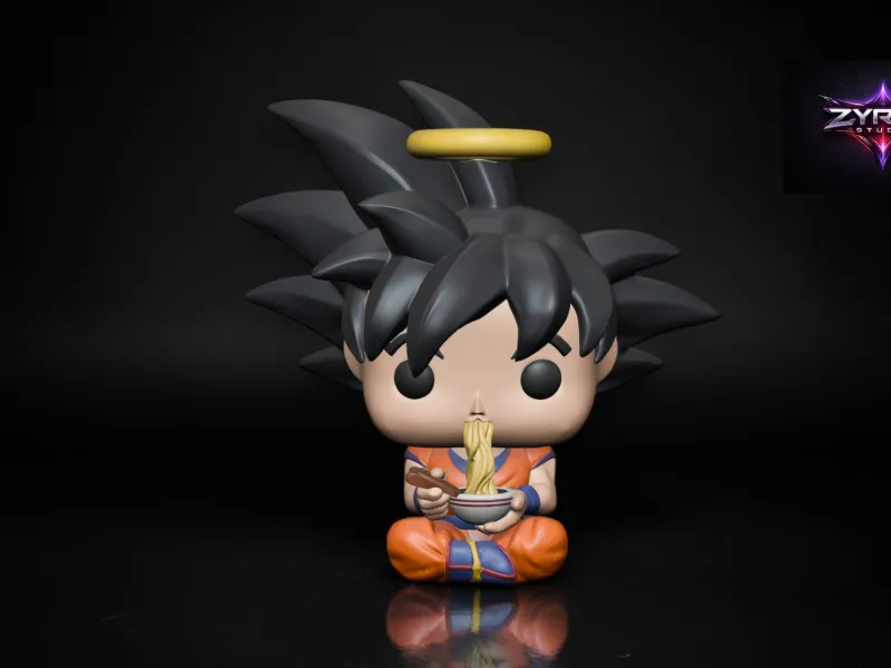 Goku Eating Ramen Funko STL Dragon Ball Figure Chibi Goku 3D