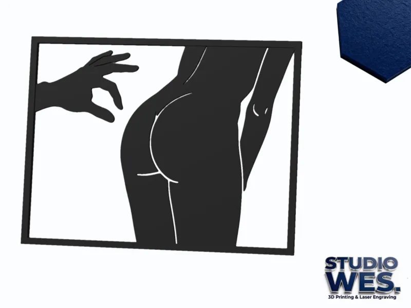 Butt Pinch - Framed Silhouette - Wall Art (2 versions)