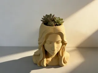 女神头像花盆 把春天种进女神的发间