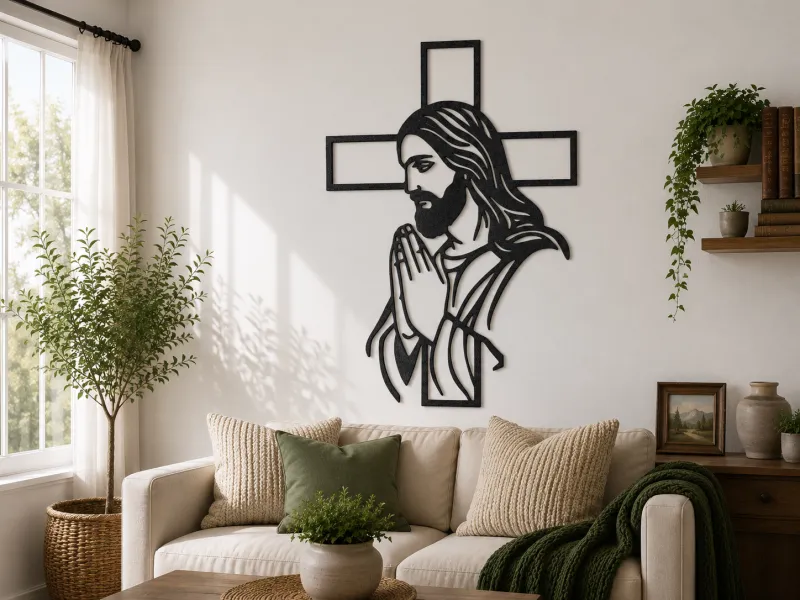 Praying Jesus Cross 2D Wall Art