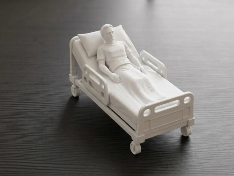 Hospital Patient in Bed Miniature