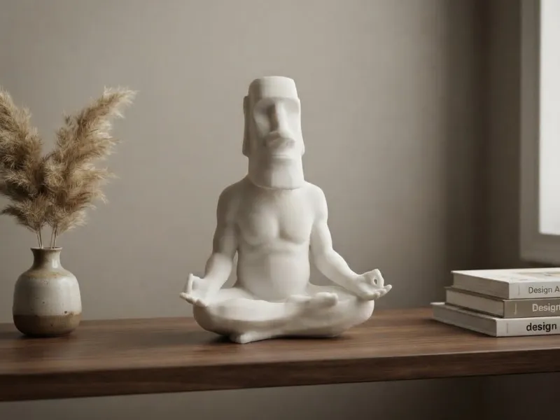 Minimalist Moai Yoga Statue