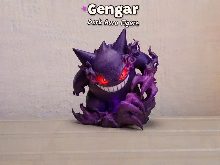 GENGAR DARK AURA POKEMON NINTENDO 3D FIGURE CUSTOM [FREE]