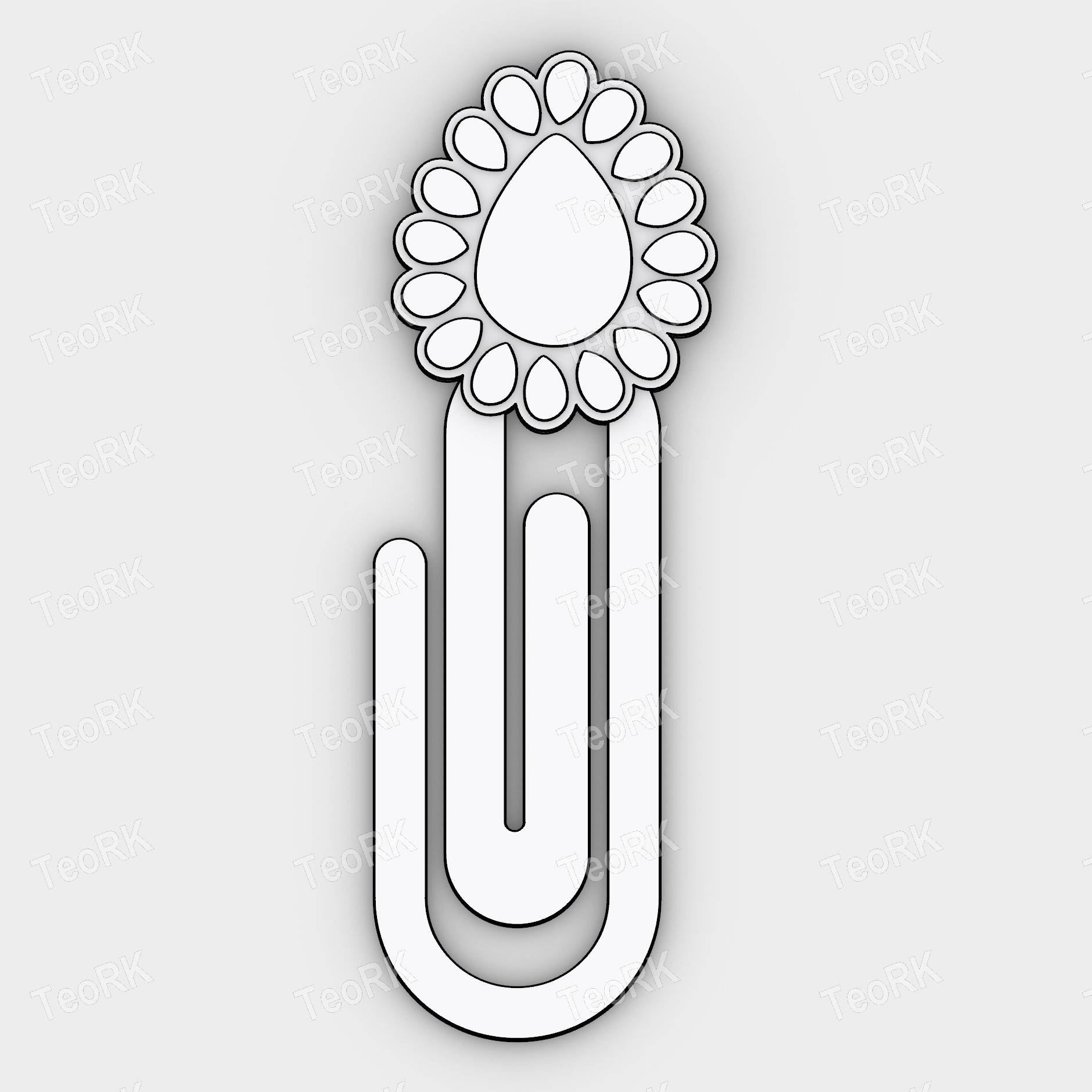 Paperclip concho bling- bookmark - STL
